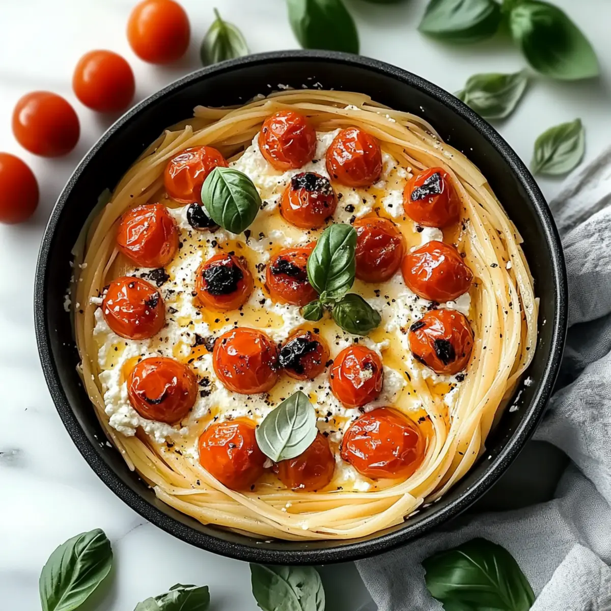 Roasted Tomato and Garlic Ricotta Pasta