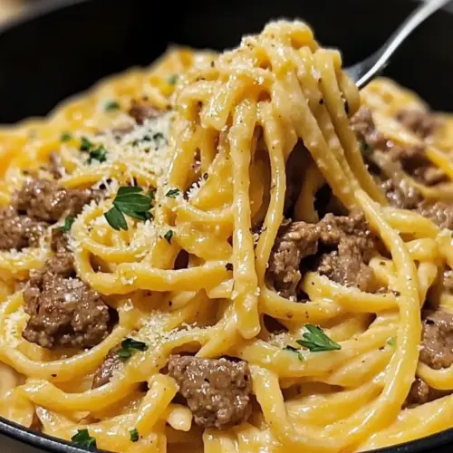 One-Pot Creamy Beef and Garlic Butter Pasta