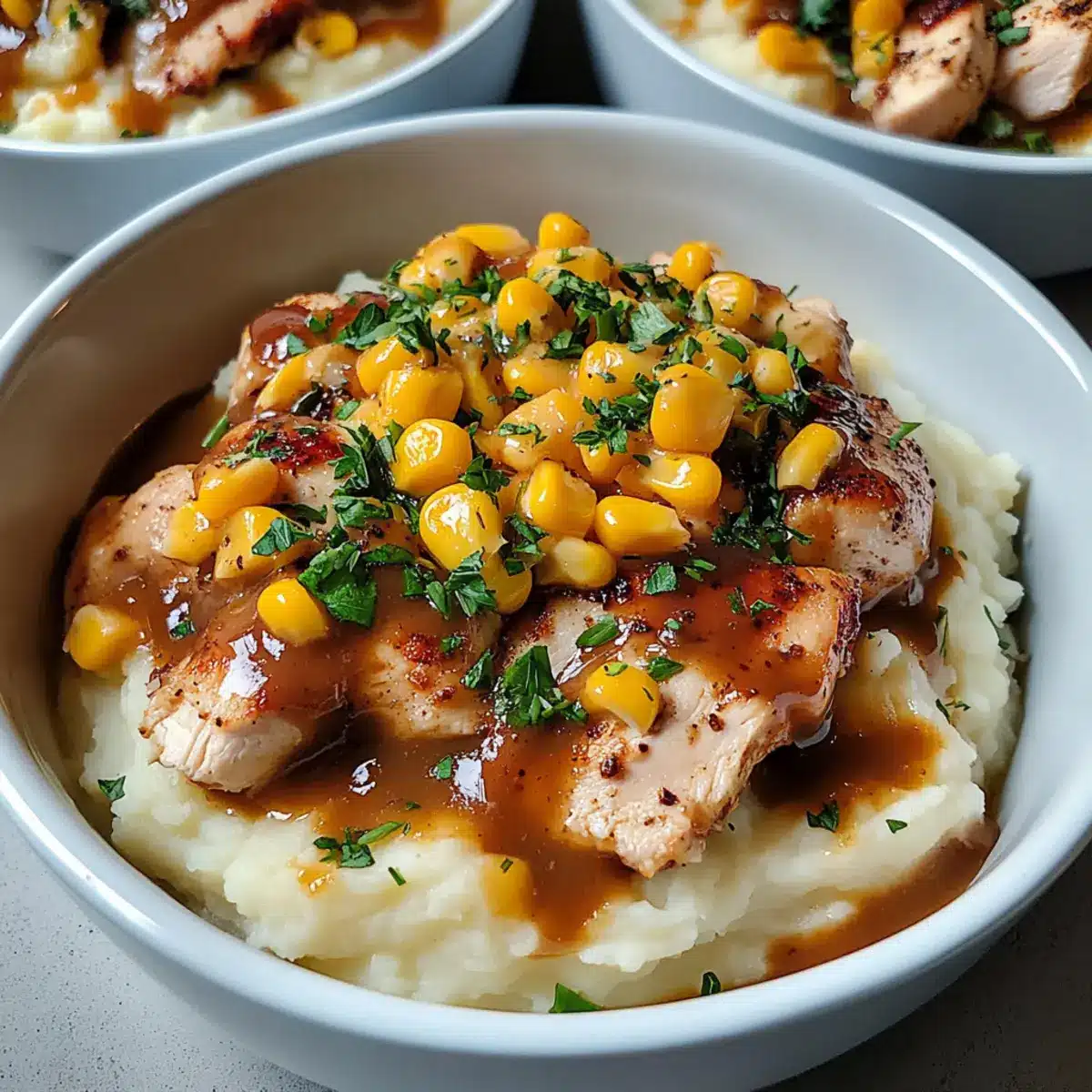 Chicken Mashed Potato Bowls