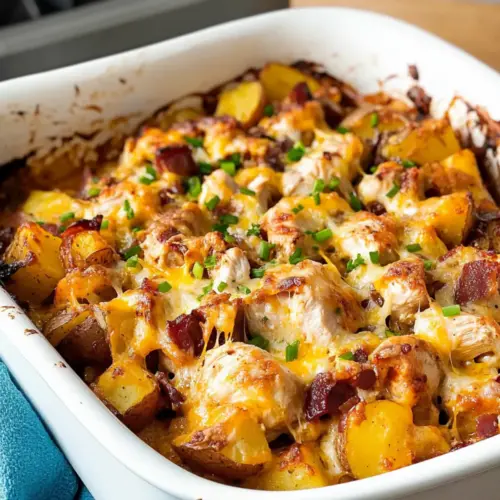 Loaded chicken and potato casserole