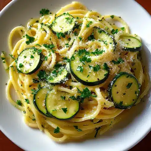 Pasta with Zucchini Lemon Garlic Sauce