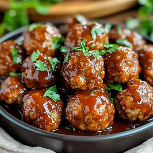 Whiskey Peach BBQ Meatballs Recipe