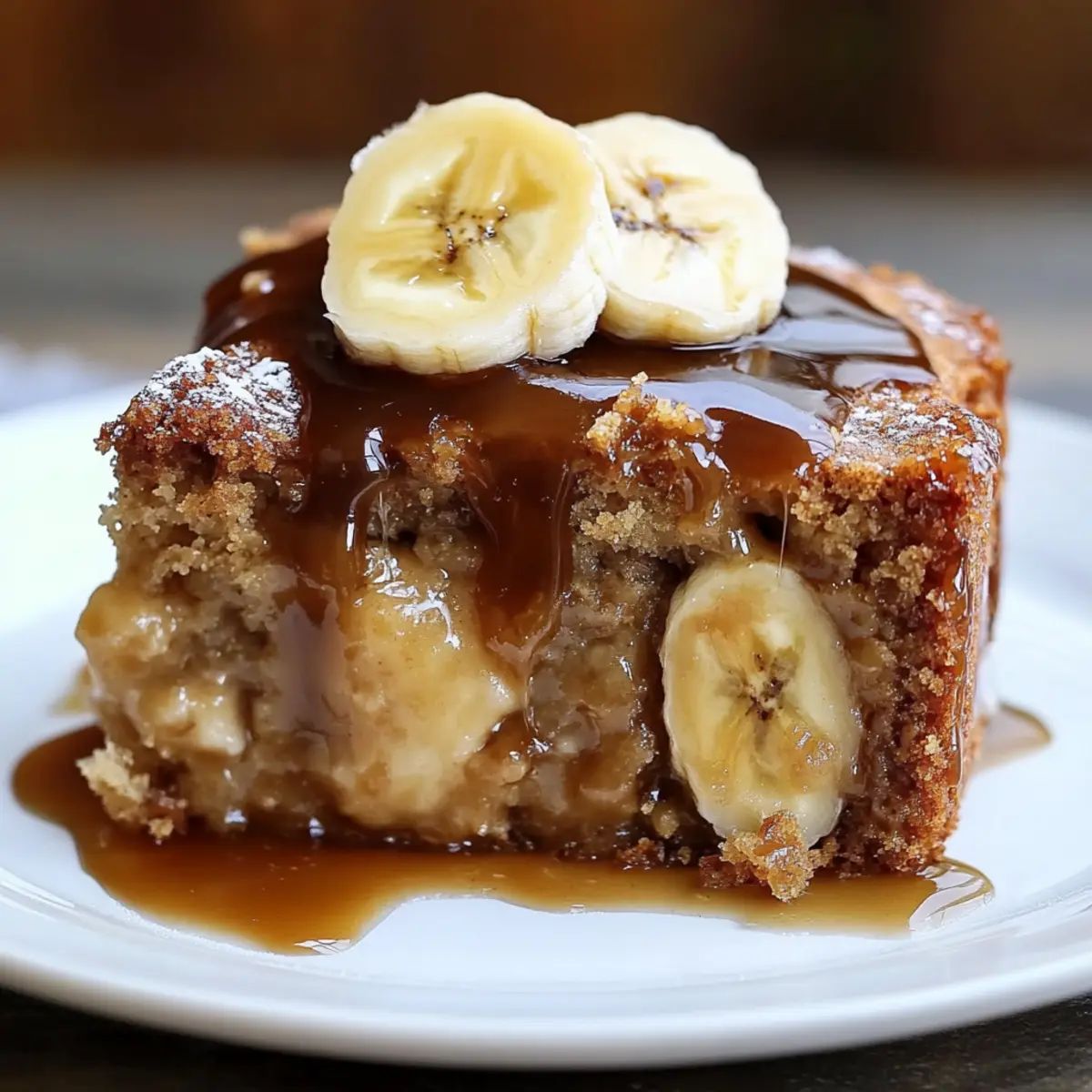 Sticky Banana Bread Pudding Cake