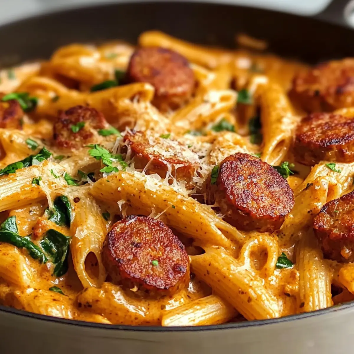 Creamy Spicy Cajun Sausage Pasta