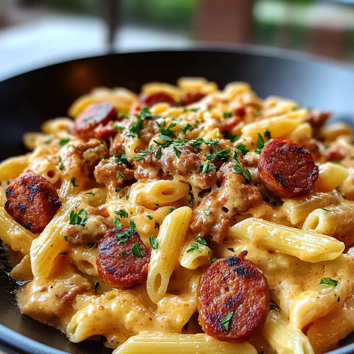 One Skillet Andouille Sausage Pasta