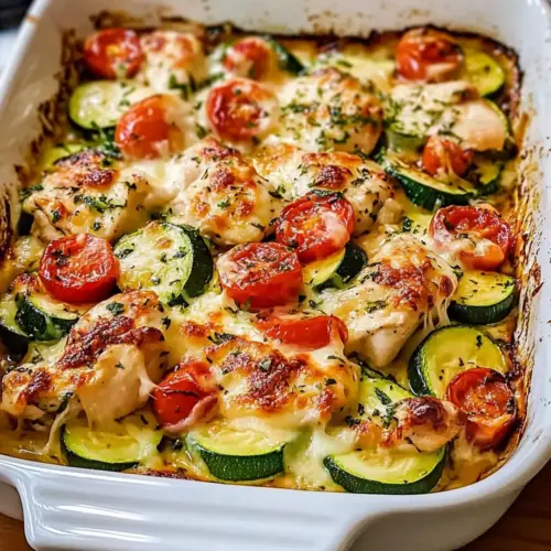 Mediterranean Chicken Zucchini Bake