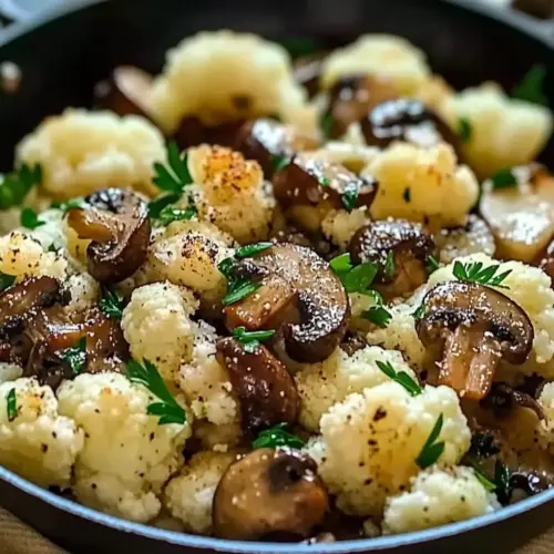 Garlic Cauliflower Mushroom Skillet