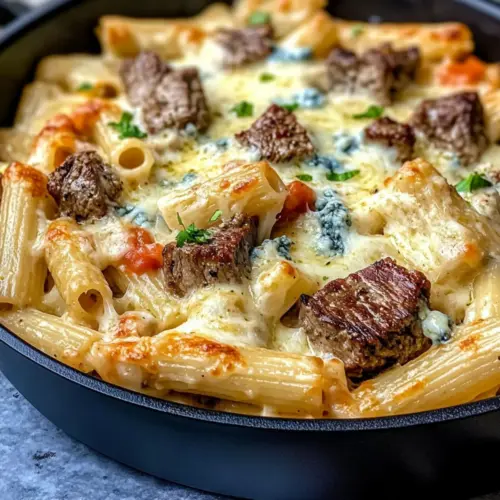 Steak & Blue Cheese Rigatoni Bake