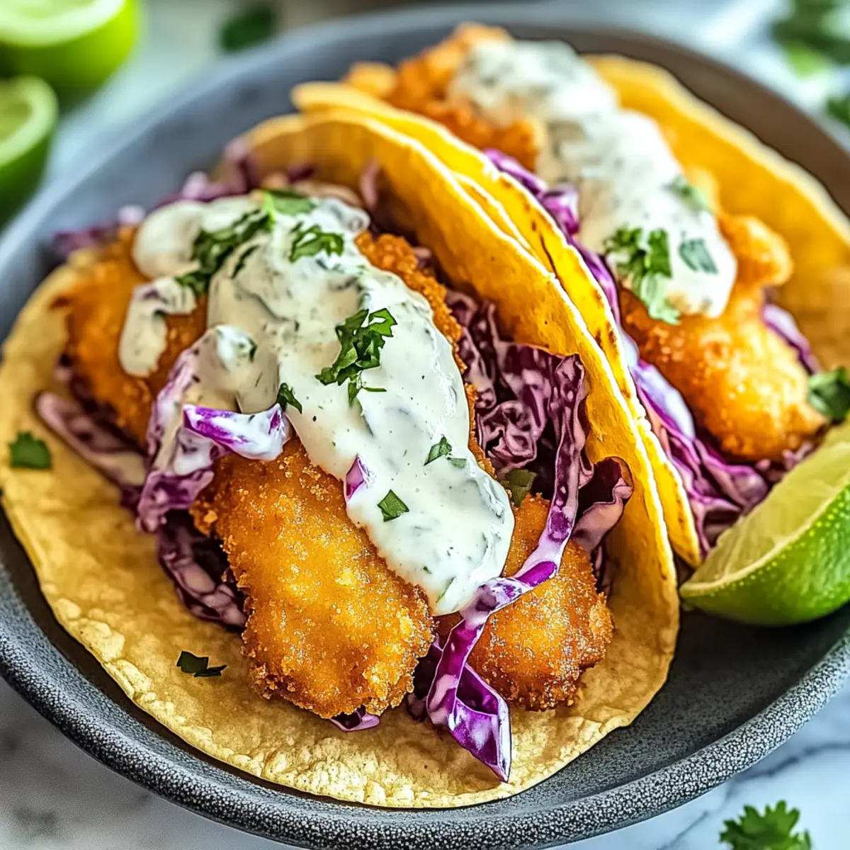 Crispy Baja Style Beer Battered Fish Tacos
