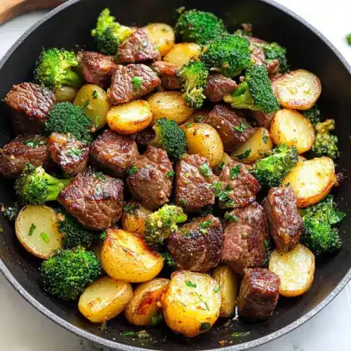 Garlic Steak Bites and Potatoes