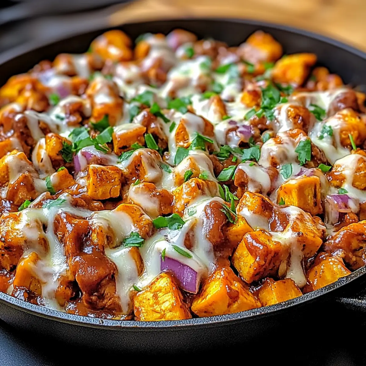 BBQ Chicken Sweet Potato Skillet