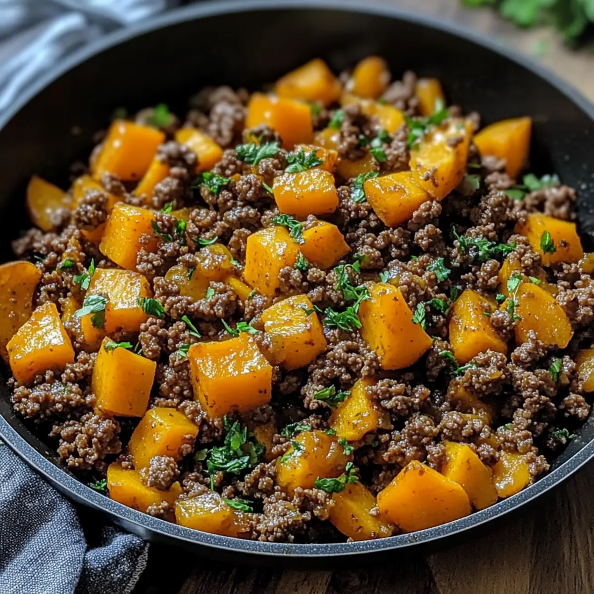 Ground Beef & Sweet Potato Skillet