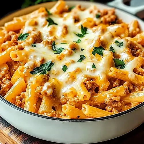 One-Skillet Cheesy Ground Chicken Pasta