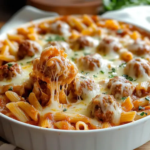 Dump and Bake Meatball Casserole