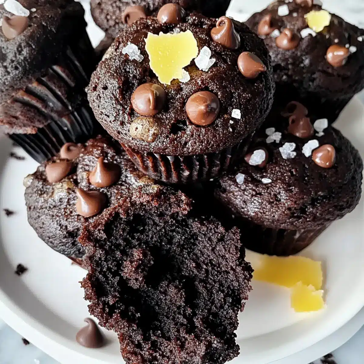 Brown Butter Double Chocolate Chip Muffins