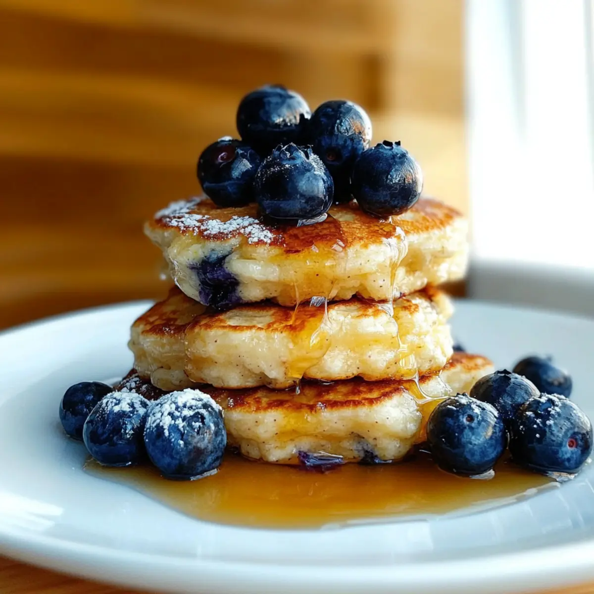 Lemon Blueberry Cottage Cheese Pancake Bites