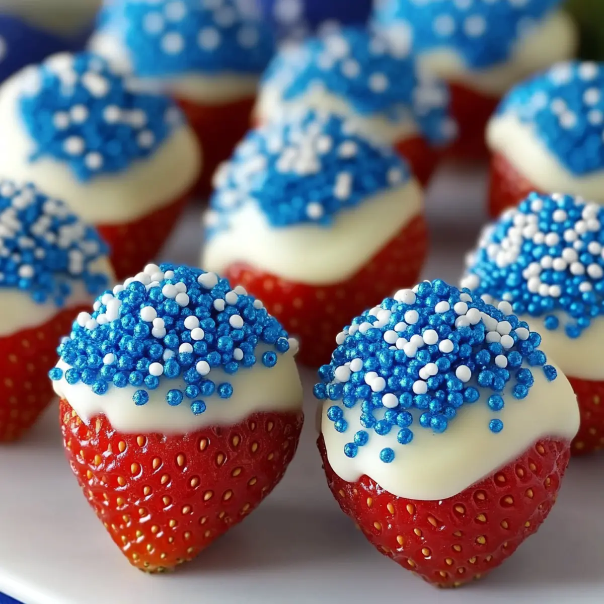 4th of July White Chocolate Dipped Strawberries