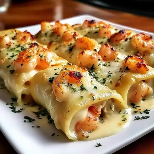Creamy Garlic Parmesan Shrimp Roll-Ups