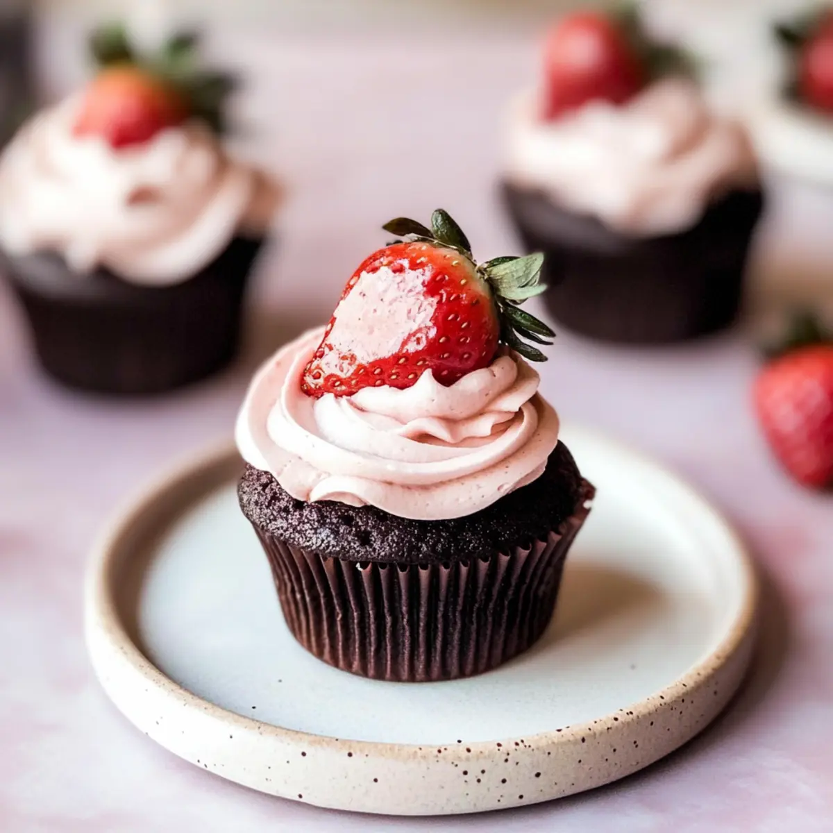 Decadent Chocolate Strawberry Cupcakes