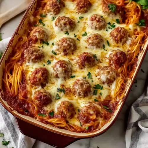 Spaghetti and Meatball Casserole