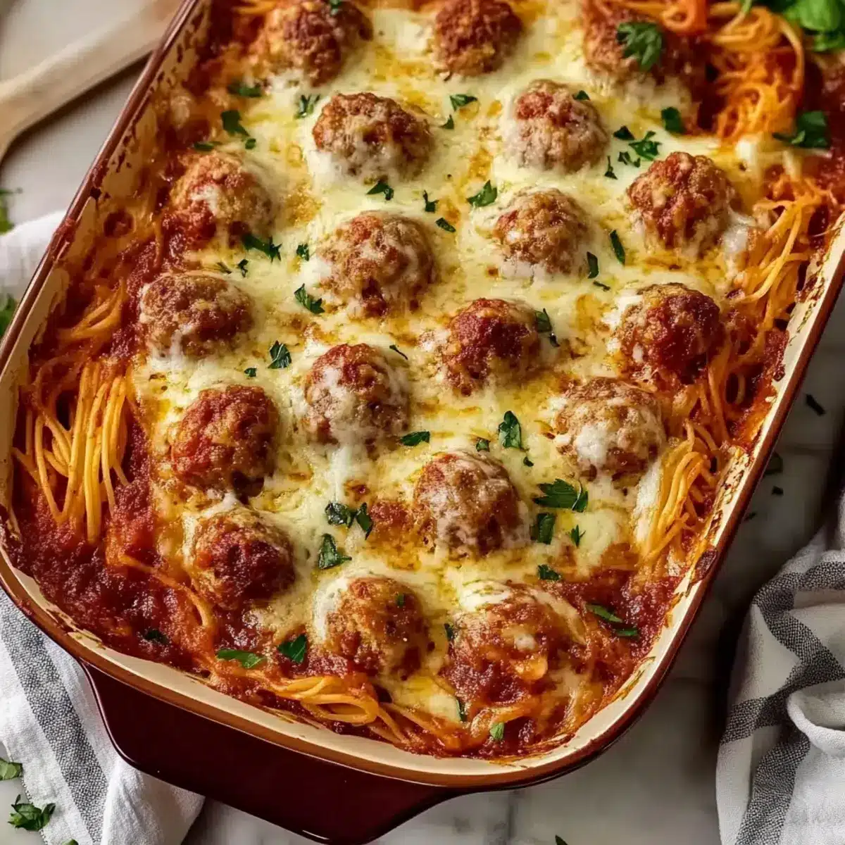 Spaghetti and Meatball Casserole