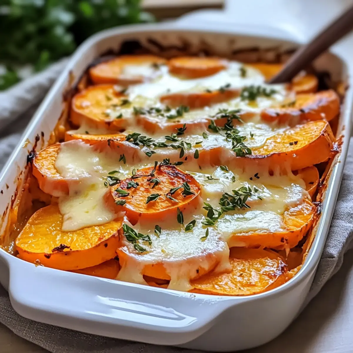 Garlic Butter Sweet Potato Bake