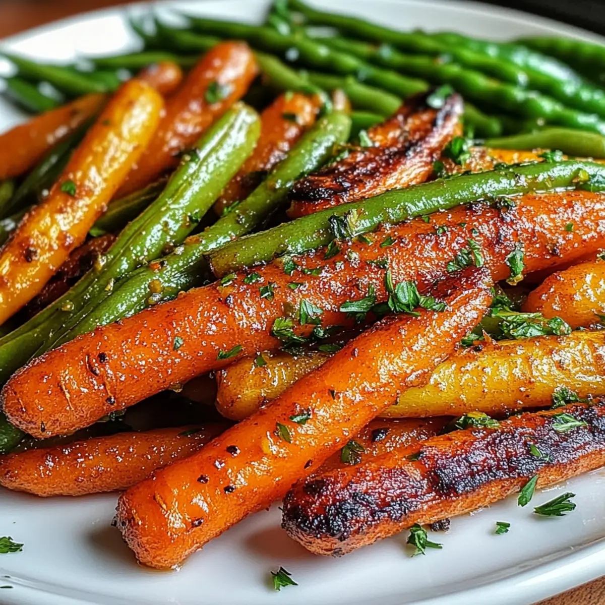 Crispy Roasted Carrots and Green Beans