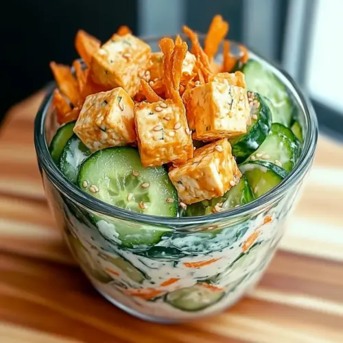 Creamy Asian Cucumber Salad with Tofu