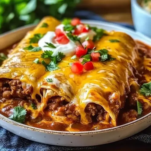 Loaded Smothered Beef Burritos