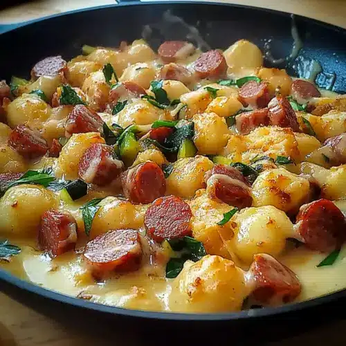 Creamy Kielbasa Gnocchi Skillet