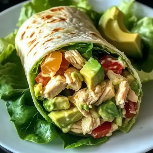 Keto Avocado Chicken Salad Wraps