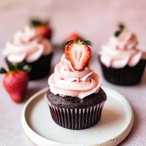 Decadent Chocolate Strawberry Cupcakes